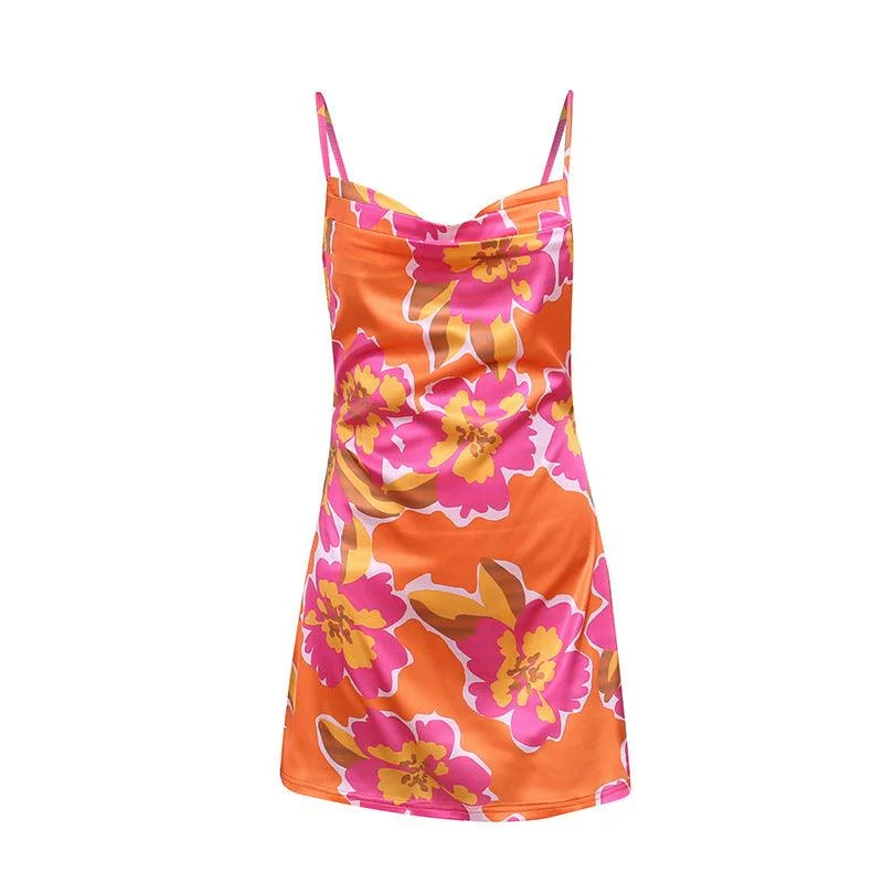 Ladies mini dress girls night -Vibrant Color Women's Sexy Collar Mini Dress