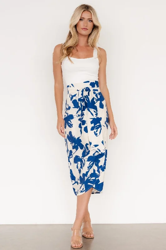 Women's midi dress smooth -Vista Wrap Midi Skirt | Blue Print