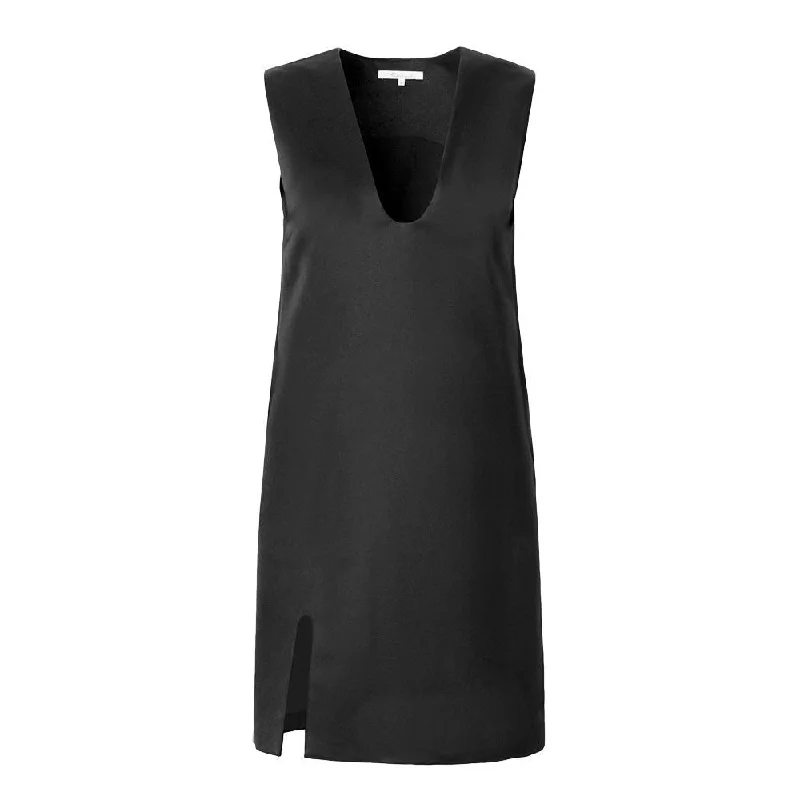 Ladies mini dress weekend -Women's Mini Simple Dress w/low v neck